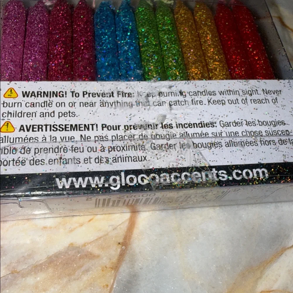 Glitter‎ Birthday Candles - Multicolor Set 24